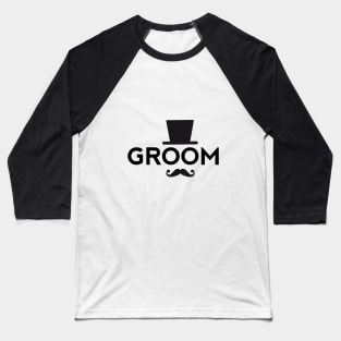 Groom t-shirt with hat and mustache Baseball T-Shirt